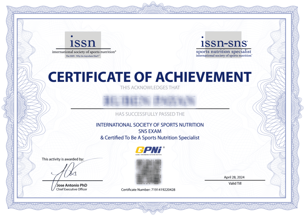 Certificate of achievement Issn-sns